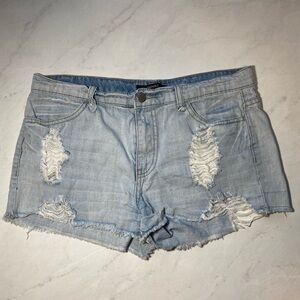 Forever 21 Light Wash Distressed Jean Shorts